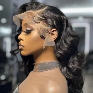 Glueless Body Wave Frontal Wig 200 density With Adjustable Straps and Combs medium Size wig cap
