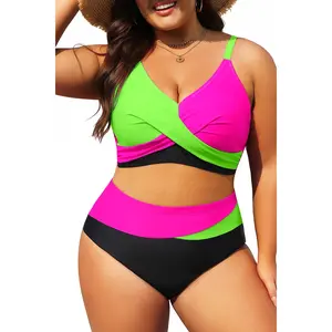 Tempt Me Plus Size Two Piece Swimsuit - Women High Waisted Bikini Set Tummy Control Bathing Suits Vacation Swimwear for Women SwimWeek  summervibes