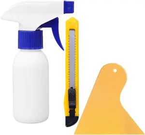 Window Tint Kit, Window Privacy Film Installation Tint Tools, 3 Pieces Easy to Apply Frosted Glass Stained Glass Privacy Film Application Kit Include Squeegee, Utility Knife, Spray Bottle