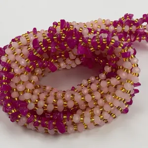 Exotic Stones & Crystals Wait Beads Handmade Beaded Belly Chain Adjustable 45 inches