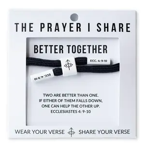 The Prayer I Share Cord Bracelet Better Together Ecclesiastes 4: 9-10 Unisex Adjustable Cuff Waterproof Faith Wear Jewelry