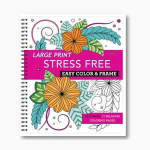 Large Print Easy Color & Frame - Stress Free (Adult Coloring Book)