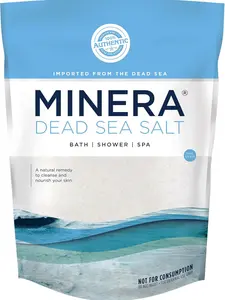 Minera Fine Grain Dead Sea Salt for Bath & Soaking – 2 lbs, Fast-Dissolving, 100% Pure & Natural, Unscented, Skin-Nourishing Sea Salt