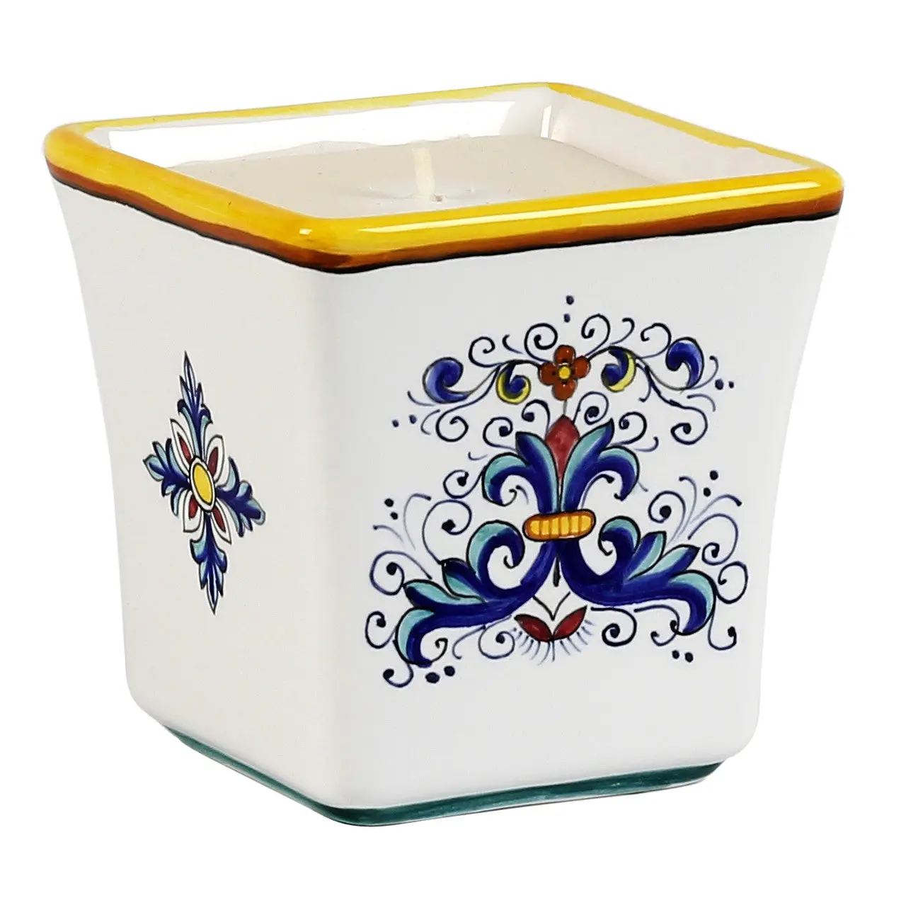 DERUTA CANDLES: Square Flared Candle Ricco Deruta Design