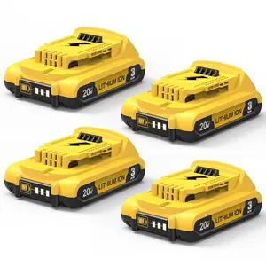 DCB203 Replacement for Dewalt 20V MAX Battery 3.0Ah Compatible with 20 Volt XR Lithium-ion Batteries and Charger DCB204 DCB206 DCB200 DCD/DCF/DCG Series Power Tools