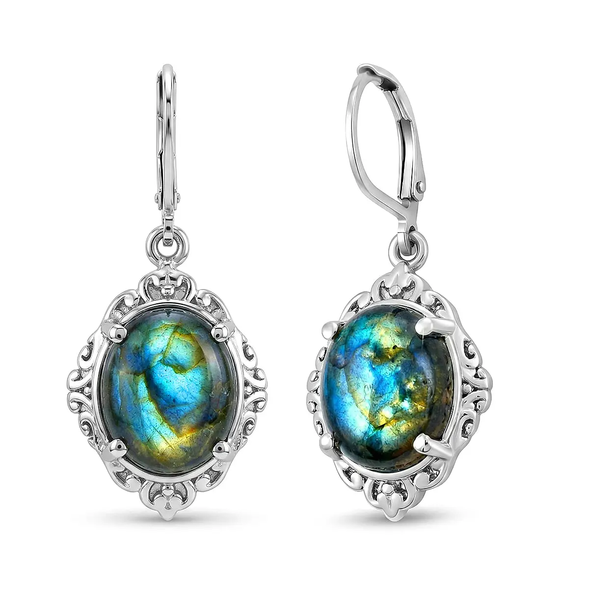 EverTrue Tigers Eye Earrings in Stainless Steel 10.75 ctw