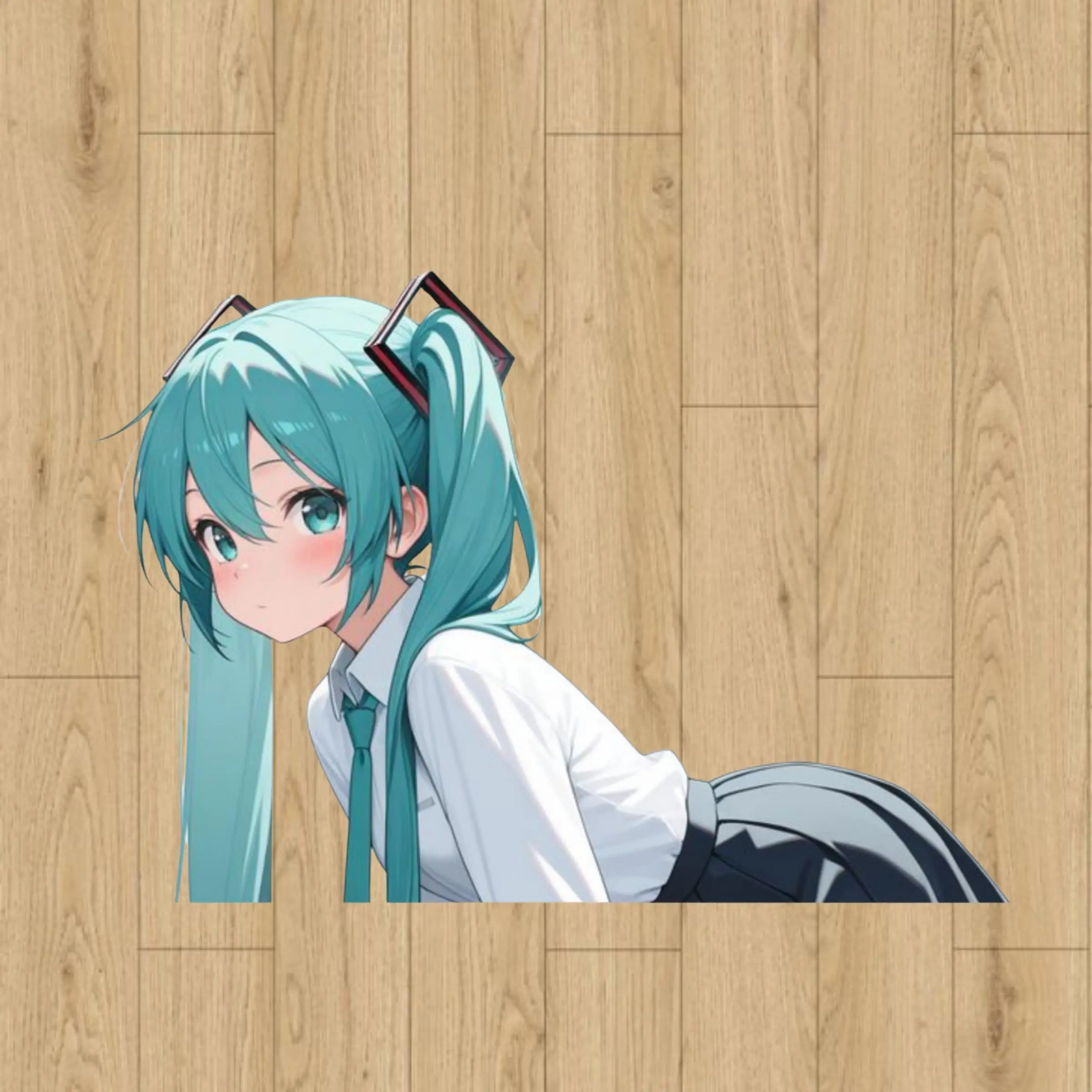 Hatsune Miku School Girl Sticker – Cute Vinyl Sticker for Laptops, Notebooks, and Water Bottles