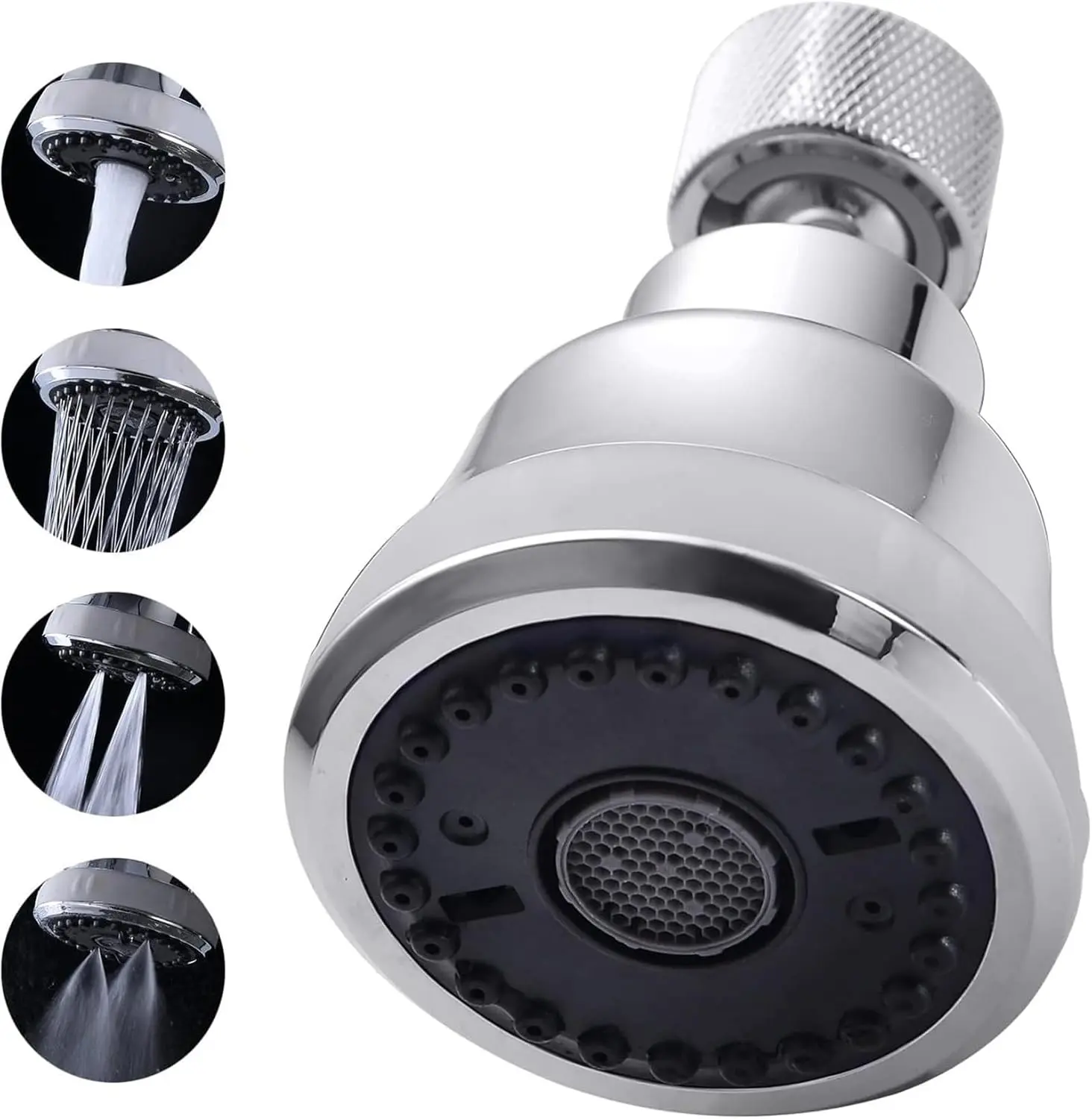 4 Spray Modes Faucet Aerator,360  Faucet Sprayer Attachment,Big Angle Kitchen Faucet Aerator,Swivel Faucet Extender,Sink Sprayer Attachment for faucet,55/64 inch Female Thread (Chrome)
