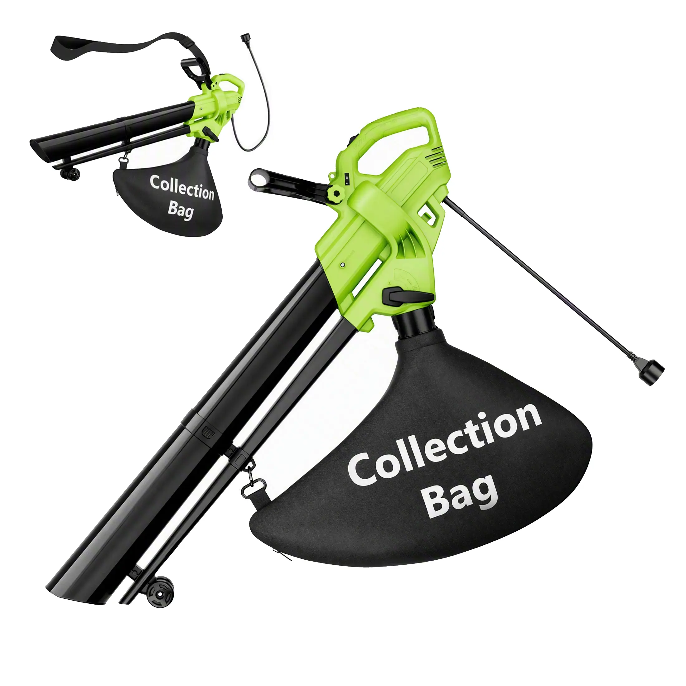 Electric Leaf Blower Vacuum Mulcher 3 In 1, 500 CFM 167 MPH Airflow With 15 1 Mulch Ratio, Lightweight Yard Tool With Collection Bag For Lawn Garden Cleanup