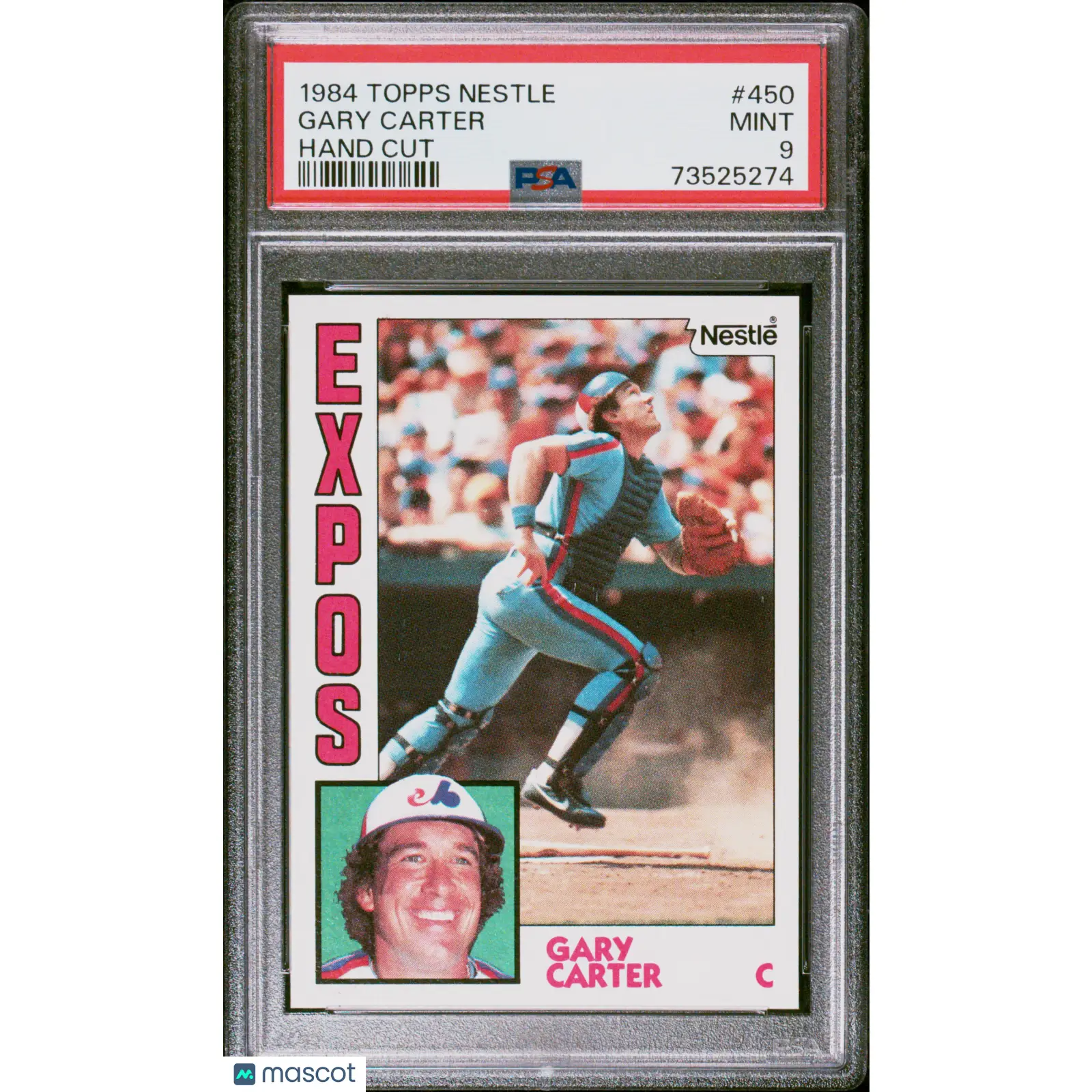 Gary Carter PSA 1984 Topps Nestle Hand Cut Baseball #450 9 73525274