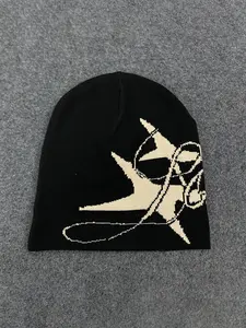 2025 New Knit Y2K Style Couple Fashion Versatile Warm Jacquard Beanie Hat Graphic Hat Fitted Hats