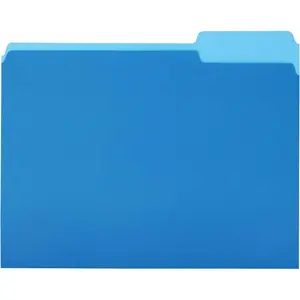 Basics File Folders for Organization, Letter Size, 1/3 Cut Tab, Sturdy with Tabs for Organizing and Filing, Blue, 36-Pack