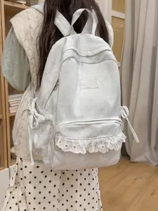1pc  Lace lace backpack with zipper closure texture, exquisite lace decoration, fashionable and versatile, gentle and lightweight shoulder straps suitable for student party, school travel, commuting, women's backpack