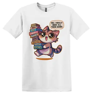 Comfort Colors Boardgame Shirt - Yes I Really Need All These Games, Cat And Boardgame Geeky Tee, Board Game Outfit, Tops for Men - Menswear