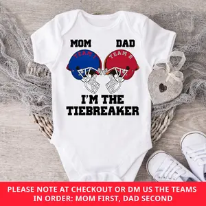 (100% Cotton) Custom House Divided Infant Jersey Bodysuit, I'm The Tiebreaker Onesie, Personalized Sports Team Bodysuit, American Football Team Logo