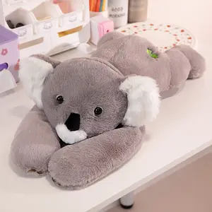 Lying Prone Stuffed Animals with Weighted Arms Grey Koala Plush Toys for Sleep & Gifting