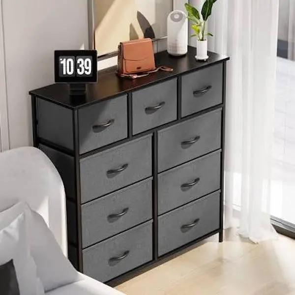 Bedroom Dresser - Hangable, Adjustable Steel Metal Wardrobe Storage Cabinet for Closet Storage