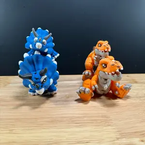 3D Printed Stuffed Dino Desk Buddy Figurines