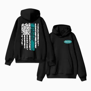 American Flag Hoodie, Retro Trucking Sweatshirt, Unisex Trucker Pullover Gift