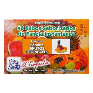 El Trapiche Panela Cubes Tropical Fruits Flavor 48 Count (320g / 11.29 oz) – Unrefined Cane Sugar Cubes – Imported from Colombia