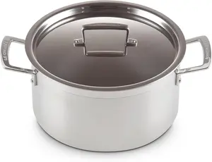Le Creuset Stainless Steel Classic 3-Ply Stockpot, 6.25qt