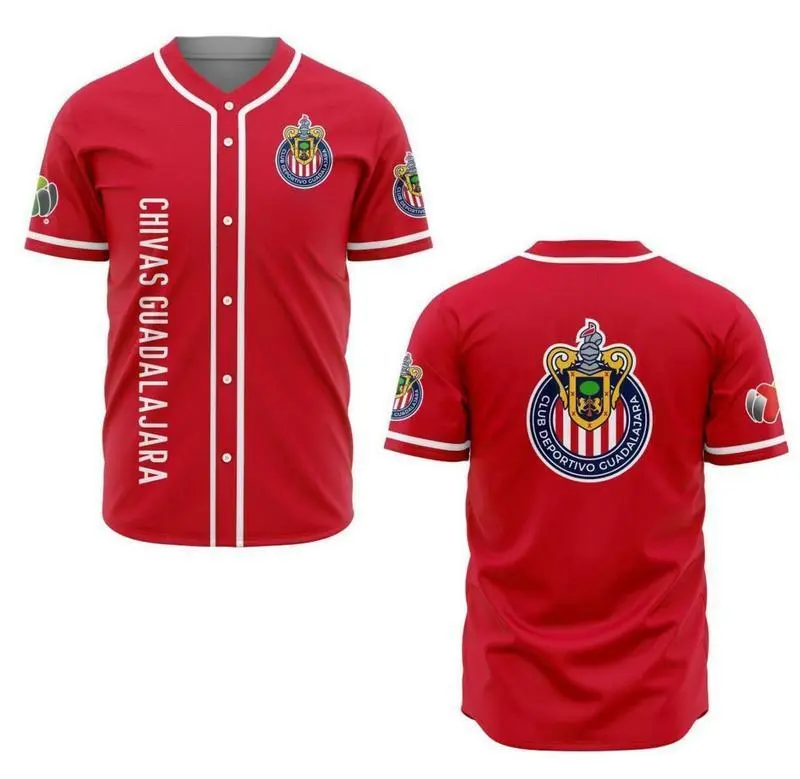 LIGA MX Chivas Guadalajara Baseball Jersey ST2401 LIGA MX Chivas Guadalajara Baseball Jersey ST2401