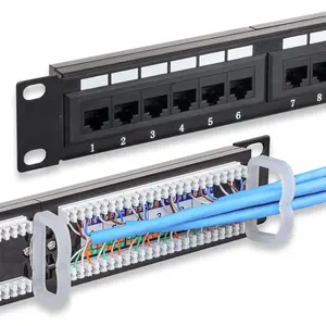 24 Port Patch Panel, 10Gbps Cat6 Patch Panel, RJ45 Keystone Network Panel for Rackmount or Wall Mount, Ideal for Gigabit Ethernet Connections