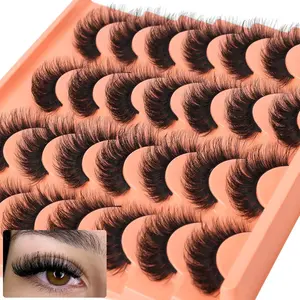 Short Lashes Natural Look False Eyelashes Thick Volume Faux  Lashes Pack Wispy Strip Fake Eyelashes Cat Eye Lashes that Look Like Extensions 14 Pairs