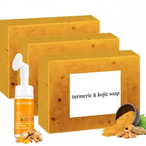 3PCS Lemon Turmeric Kojic Acid Soap Bar Set – Deep Cleansing Face & Body Wash for Glowing Skin+ (Free turmeric wash) Body Cleansers Body Care Pack