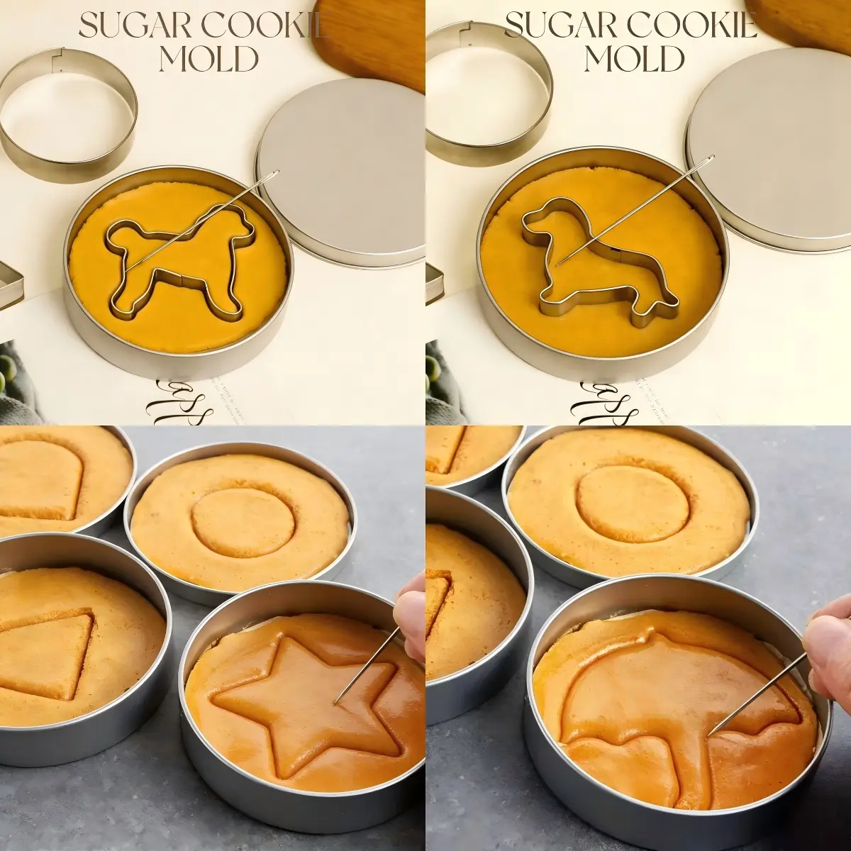 12pcs Korean Dalgona Candy Making Kit, Set, Stainless Steel Bakeware Cookie Cutters Including Puppy, Umbrella, Star, Triangle & Round Shapes, DIY Sugar Biscuit Baking Challenge Game Tools for Korean Drama Fans & Holiday Parties, Cookies NOT Included