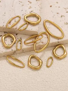 5-Piece Stainless Steel Irregular Edged Connectors, Ideal for Jewelry Making Earrings Pendants, Wholesale Jewelry Accessories