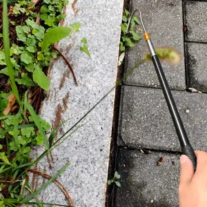 Extended Metal Handheld Weed Puller, 16-58 Inch Adjustable Garden Tool, Ideal for Weeding, Soil Aeration, and Moss Removal