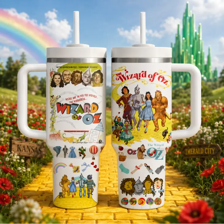 [Collection] 40oz/ 20oz The Wizard of Oz Insulated Tumbler with Handle and Straw, Double Wall Vacuum Insulated Travel Mug, Trendy Collector Drinkware