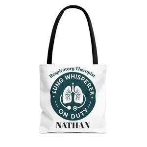 Respiratory Therapist Tote Bag - Lung Whisperer On Duty, Personalized Gift, Nurse Appreciation, Medical Professional Tote, Eco-Friendly Bag