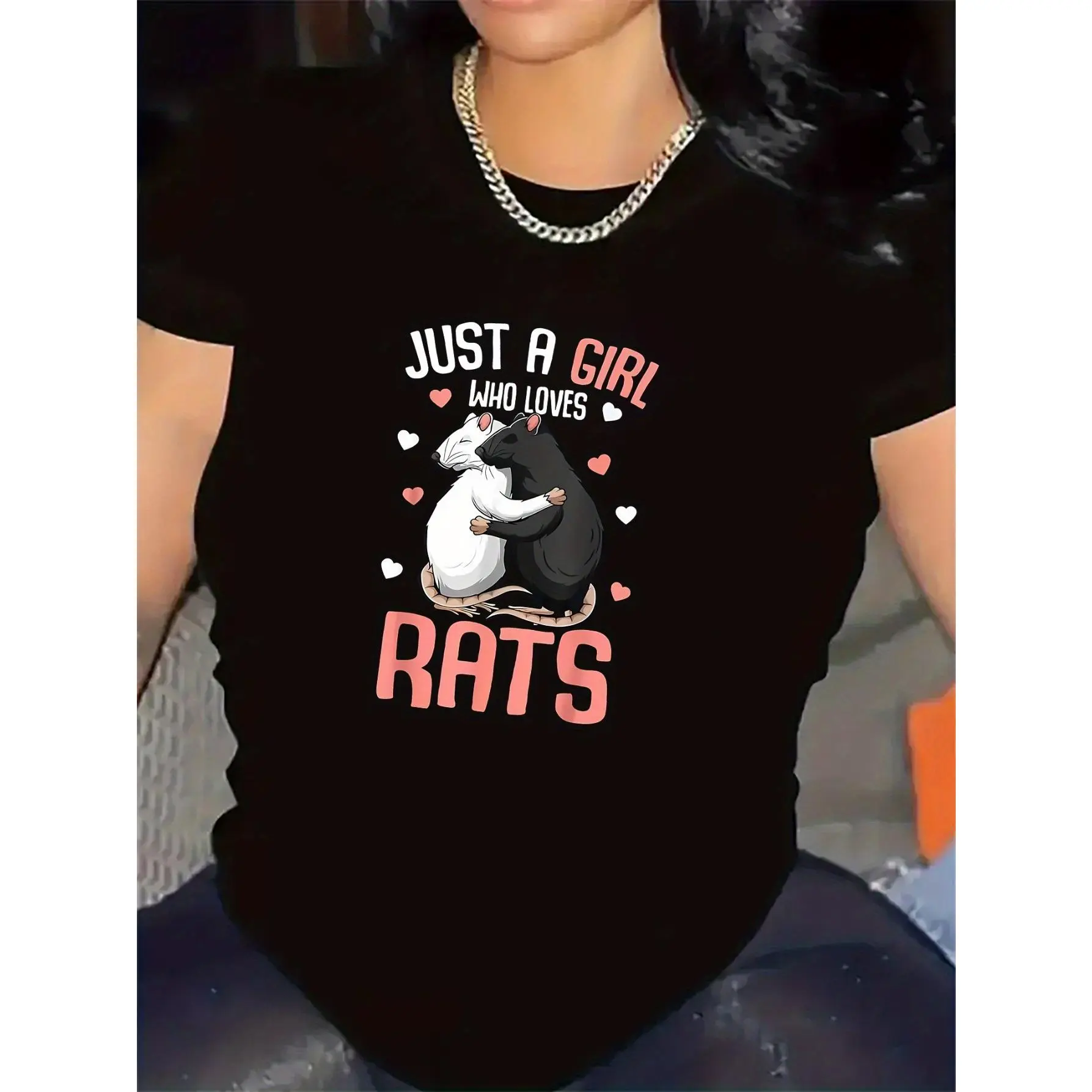 T-Shirt For Featuring Rats Design | Ideal For Casual Wear At Home Or Outdoors, Durable And Comfortable Fabric, Perfect Gift For Animal Lovers, Lightweight And Breathable Material, Suitable For Everyday Use In Living Room Or Kitchen, Crew Neck