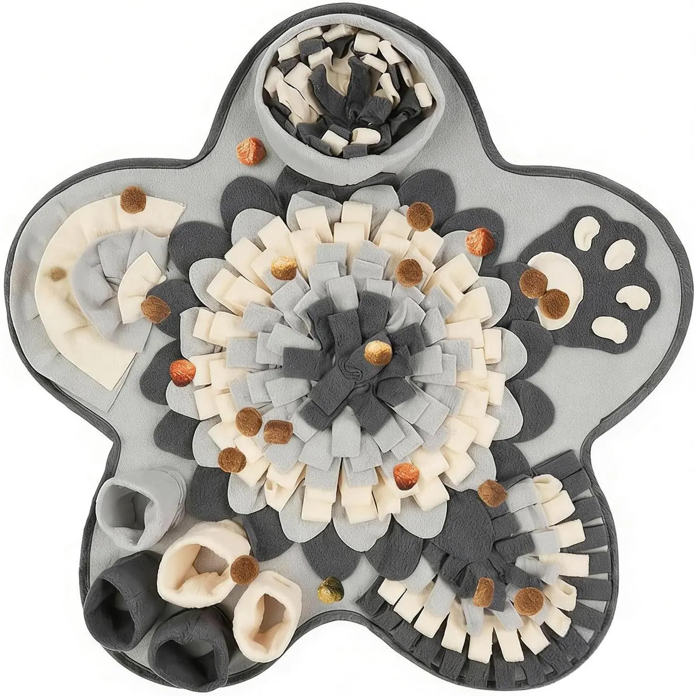 Dog Snuffle Mat - Single Unit Interactive Puppy Feeding Toy & Bowl or Dish, Soft Fabric Canine Training Aid with Layered Areas for Natural Sniffing Instincts, Slow Feeding, Digestion Support, Boredom Reduction, Confidence Building, Living Room Use
