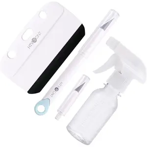 Window Film Kit - 4 Pcs Window Privacy Film Installation Tools, Easy to Apply Glass & Car Windows Tint Kit, Includes Felt Squeegee, Detachable Knife & 1 Extra Blade, 100ML Spray Bottle vinyl wrap tool kit