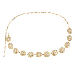 Bohemian Metal Oval Imitation Pearl Love Waist Belt, Summer New Dress Accessory for Sports & Outdoor Use,summervibes