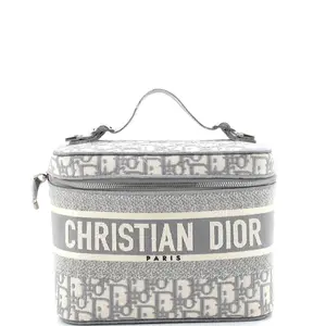Pre-owned Dior Canvas Plain Toiletry Bags Christian DiorTravel Vanity Case Oblique Canvas by Rebag