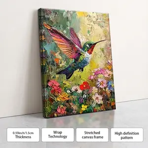 Colorful Bird Poster Canvas Wall Decoration, Optional Frame, Animal Decoration, Oil Painting Style Wall Decoration, Modern Art, The Perfect Gift For Home Enthusiasts, Home Decoration Items, Suitable For Living Room, Entrance Hall, Bedroom, Bathroom.