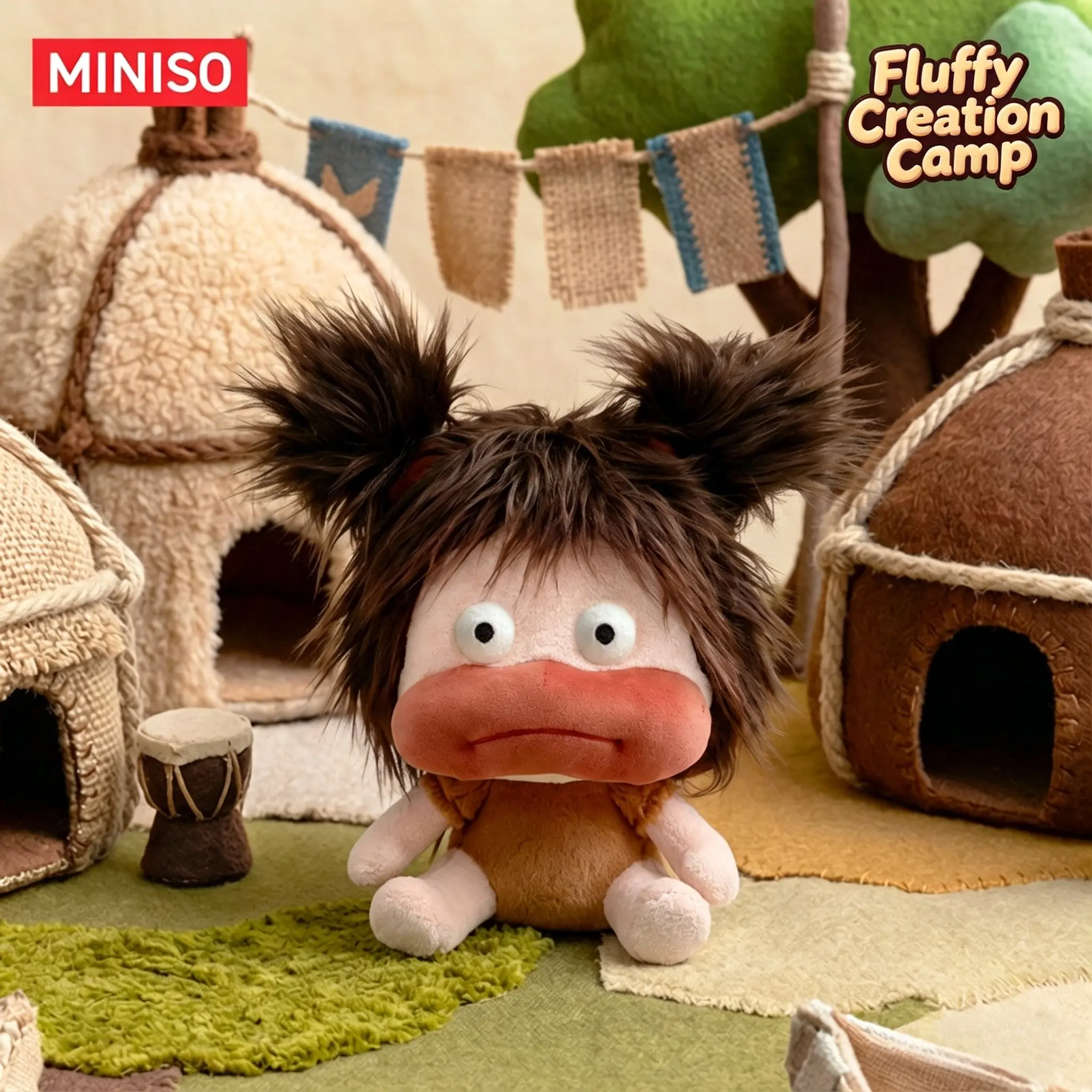 MINISO Ugly Duckling Dudu plush doll — fluffy “Creation Camp” plush character; cute, quirky, abstract design; backpack charm; birthday gift for friends