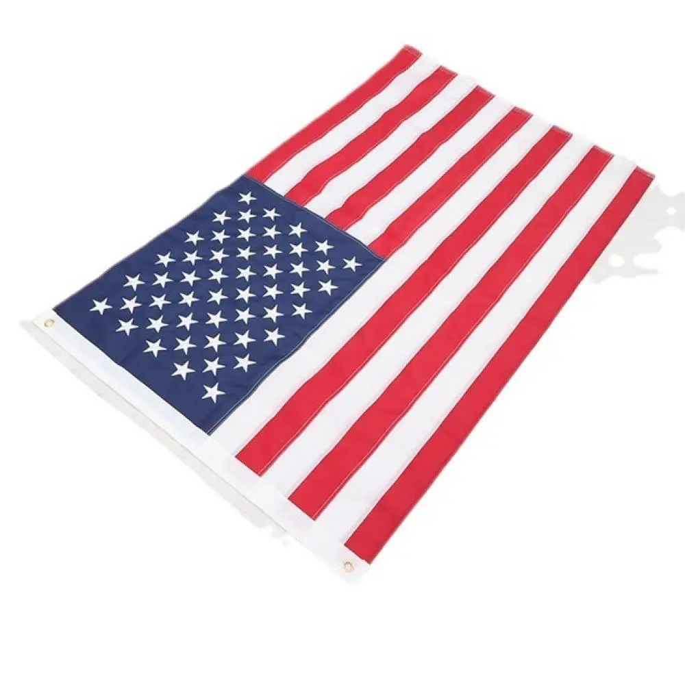 Heavy-Duty American Flag - Weatherproof Outdoor Patriotic Banner, Detailed Embroidered Stars, Tight-Stitched Stripes, Rustproof Brass Grommets, Long-Lasting for Home & Outdoor Use, Banners