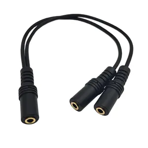 9 inch 3.5mm (1/8 inch) Stereo 1-Female to Dual 2-Females Y Splitter Audio Cable & Gender Changer