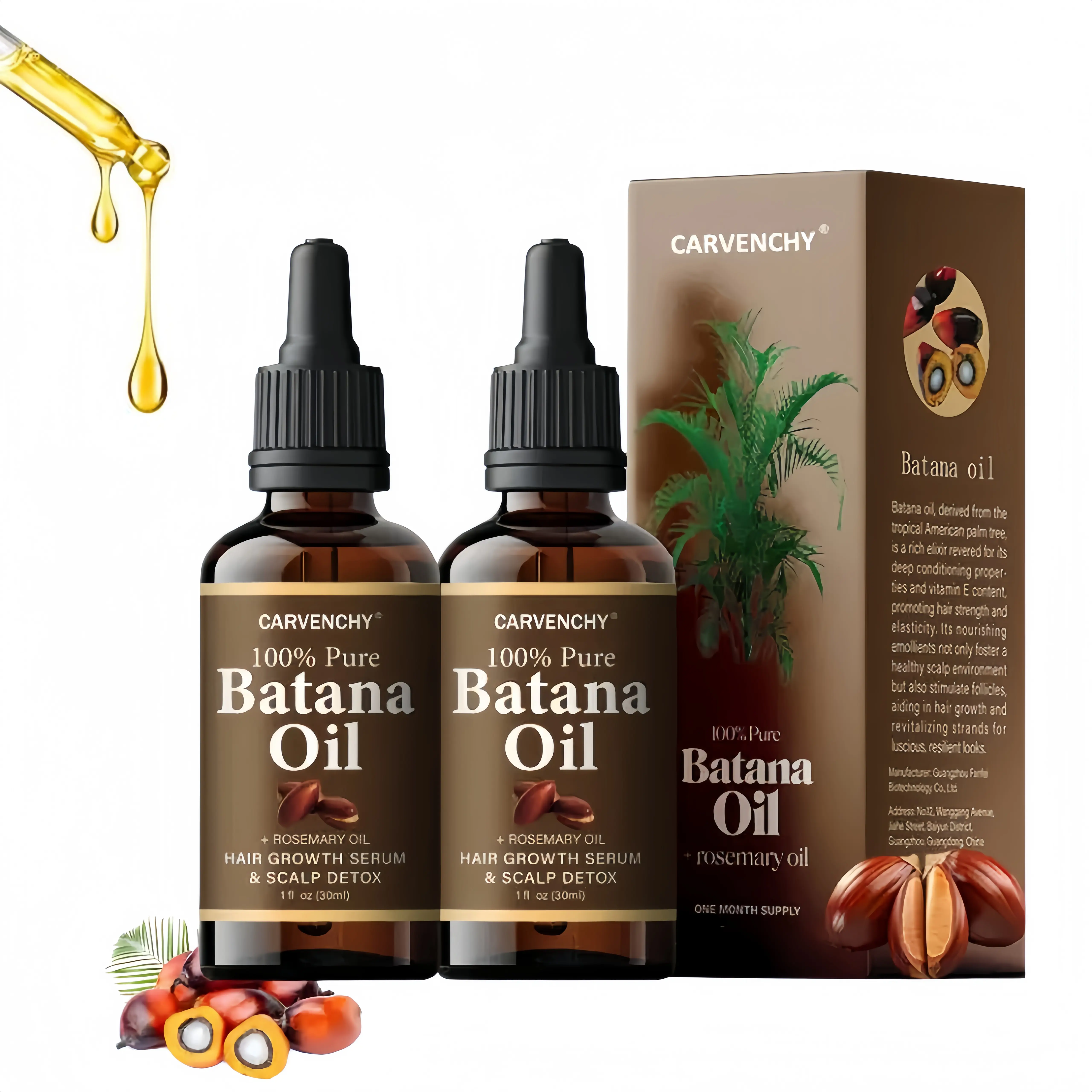 Batana Oil for Hair,Hair Oil with Rosemary for Hair Growth - 100% Organic Batana Oil