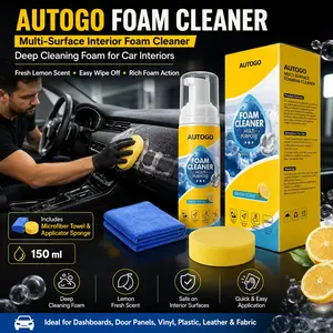 Car Interior Foam Cleaner, No Rinse, Dashboard Leather Seat Shoe Stain Remover, Neutral Formula, Safe for Original Material