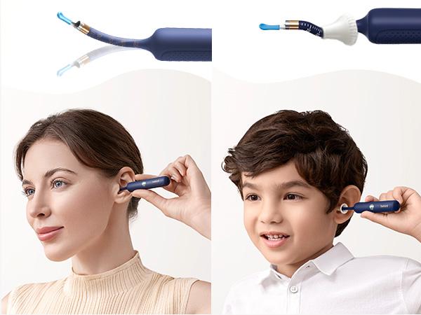 Ear Wax Removal Tool Camera, Flexible Wireless Ear Cleaner with Camera Otoscope Light, HD Painless Visual Ear Picker Tweezers Earwax Remover, Portable Safe Ear Cleaning Kit for Adults & Kids