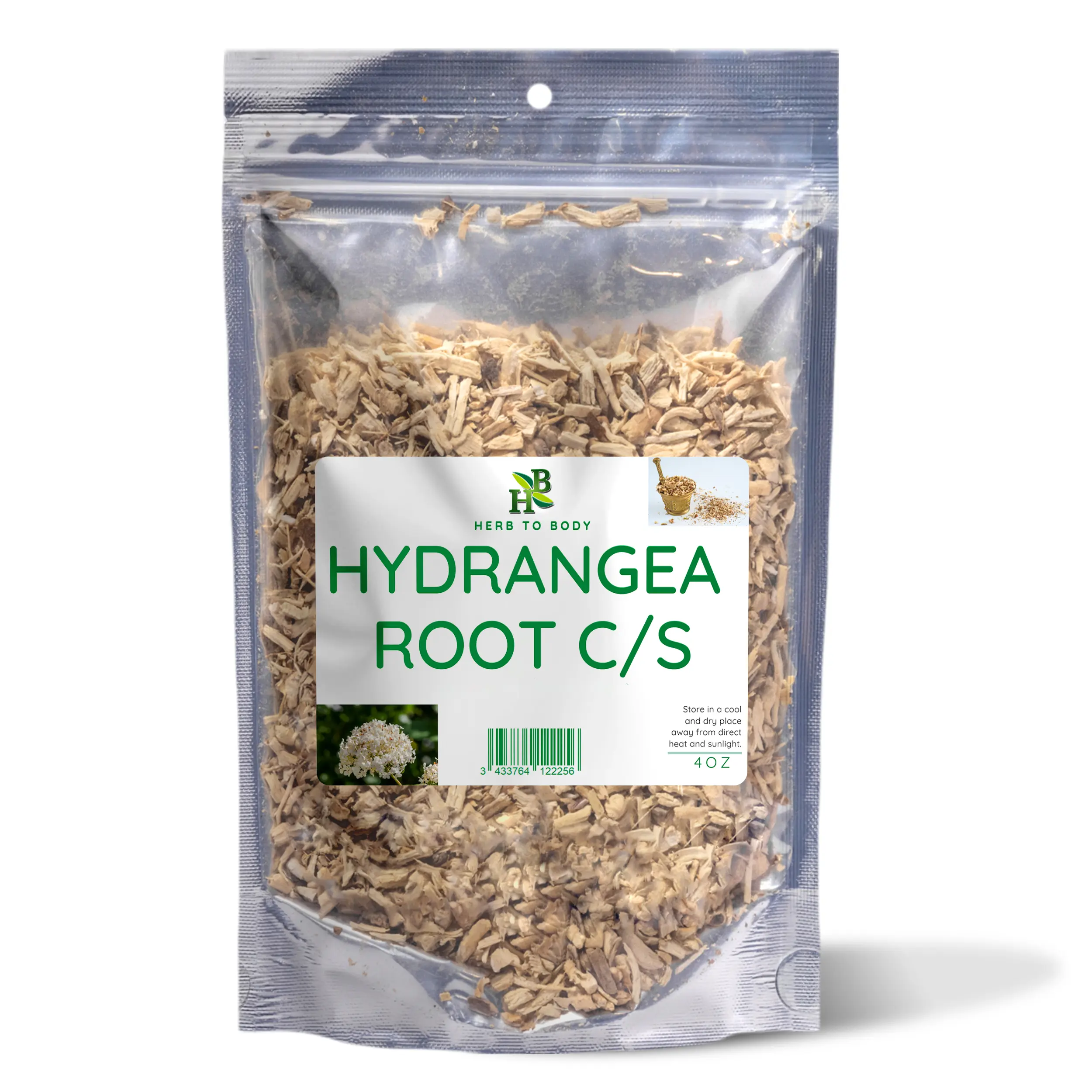 Hydrangea Root C/S – 4 oz (113 g) & 1 lb (454 g) | Cut & Sifted Dried Root for Herbal Tea | Herb To Body