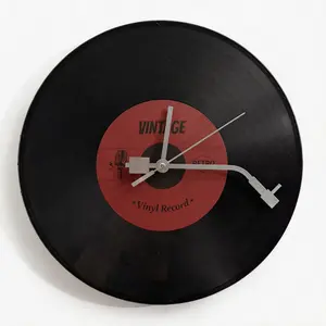 Retro-Style Minimalist Vinyl Record Wall Clock, Silent Operation, Artistic Design, Perfect for Home, Music Room, Dining Room, Classroom