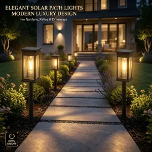 Elegant Solar Pathway Lights — Modern Luxury Style | Easy Installation, Auto On/Off, IP65 Waterproof | Ideal for Gardens, Patios, and Driveways | Outdoor Solar Ground Lights & Decorative Lighting