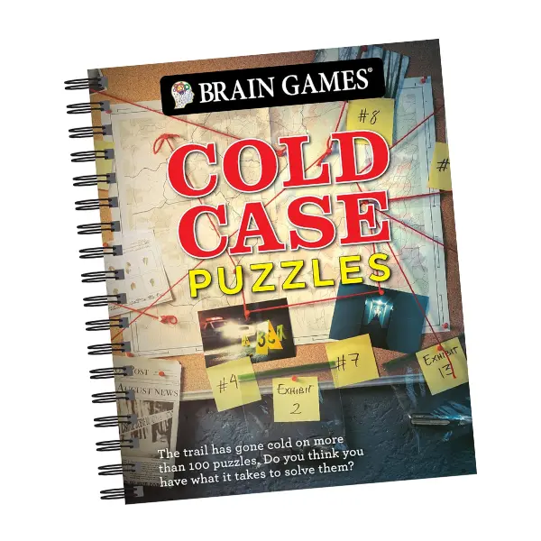 Brain Games Cold Case Puzzles Spiral-Bound Book (Dec 1, 2019) - 7.8x9.1", 13.6oz, Logic Skills, Cryptograms, Memory, Anagrams, Over 100 Teasers, Mazes, Visual Puzzles (Career & Self-Help, Humanities & Social Sciences)